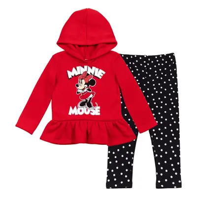 Disney Minnie Mouse Little Girls Fleece Pullover Peplum Hoodie Legging