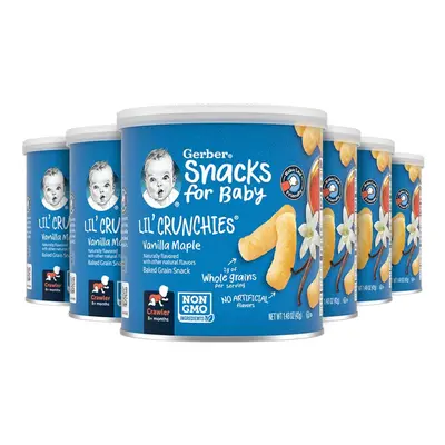 gerber Snacks for Baby Lil crunchies, Vanilla Maple, Ounce (Pack of 6)