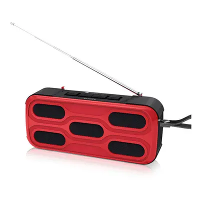 (Red) Outdoor Wireless Speaker Wireless Bluetooth Speaker FM Radio Hands Free Calling USB Flash 