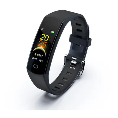 (Black) Heart Rate Monitor Weather Forcase Music Control Easily USB Charging Smart Watch