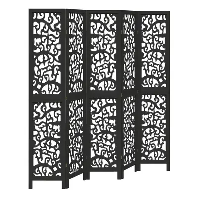 (40 x cm/ piece) vidaXL Room Divider Privacy Screen Privacy Panel Black Solid Wood Paulownia