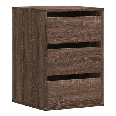 (brown oak, x x cm) vidaXL Corner Chest of Drawers Storage Drawer Side Cabinet Engineered Wood