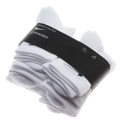 Nike Pairs Young Athletes Cushioned Crew Socks; White (10C-3 Year Ol