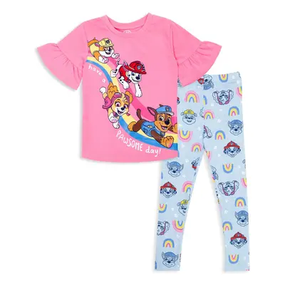 Paw Patrol Chase Rubble Skye Marshall Big Girls T-Shirt Legging Pink/B