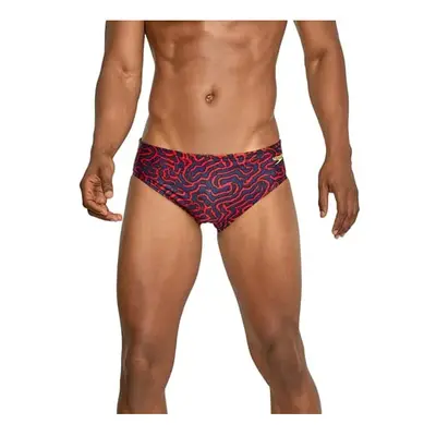 Speedo Mens Modern Race Maze Brief Team RED White Blue