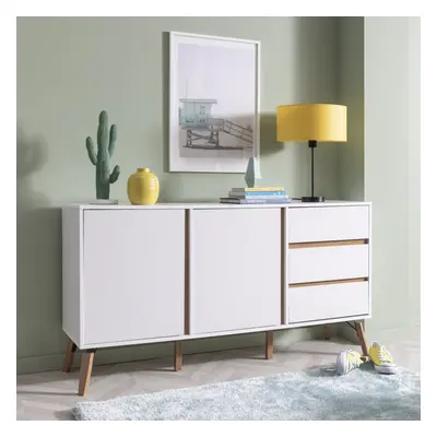 Otto Sideboard Large Door with Drawers in White