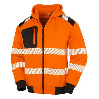 (3XL, Fluorescent Orange) Result Genuine Recycled Mens Robust Safety Zipped Hoodie