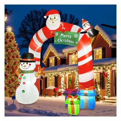 8FT Christmas Inflatables Outdoor Decorations, Giant Snowman Santa