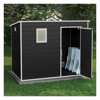 (8x5) BillyOh Oxford Pent Plastic Shed Dark Grey With Floor