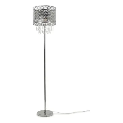 Silver Moroccan Floor Lamp Jewel Droplet Drum Standing Light