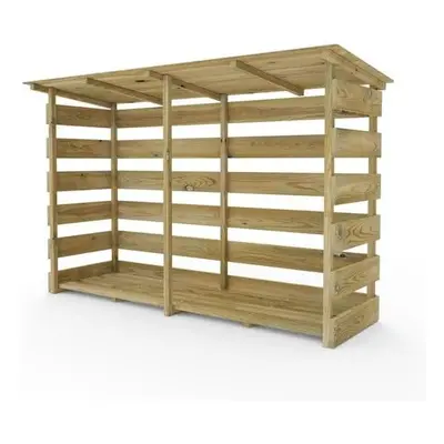 (Double - 190cm Wide, 123cm Tall) Storehaus Wooden Log Store