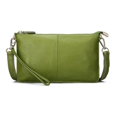 (Green) Women Genuine Leather Day Clutches Candy Color Bags Women's Fashion Crossbody Bags Small