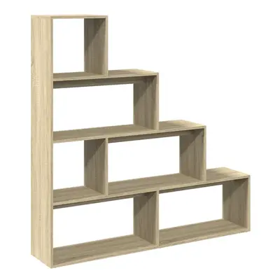 (sonoma oak, 143.5 x x 143.5 cm) vidaXL Room Divider Bookcase Bookshelf 4-Tier Shelf Book Rack E