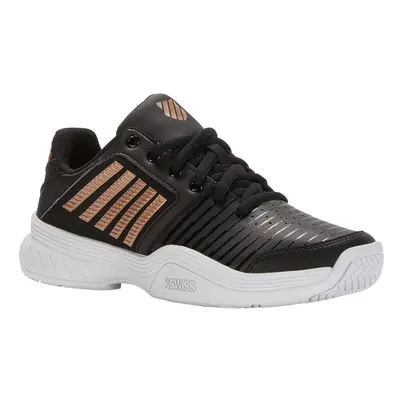 K-Swiss Women's Court Express Tennis Shoe Black/White/Rosegold 6.5