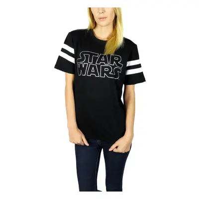 Star Wars Womens Logo Varsity Football Tee Empire Black X-Large