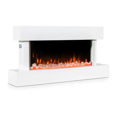 46" Wall Mounting Electric Fireplace with LED Flame Effect - White