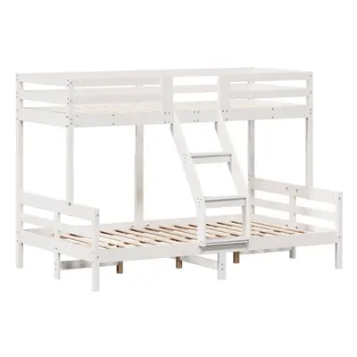 (white) vidaXL Bunk Bed Kids Twin Sleeper Children Bed Frame Loft Bed Solid Wood Pine