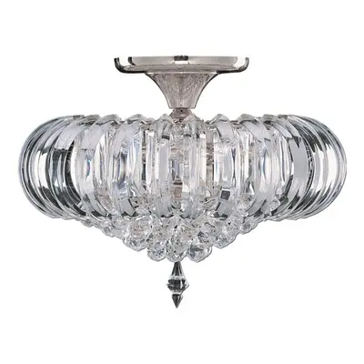 5 Light Acrylic Semi Flush Fitting With Chrome Frame