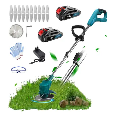 Cordless Weed Trimmer Grass Strimmer Garden+2Battery+Charger-Makita Battery Compatible