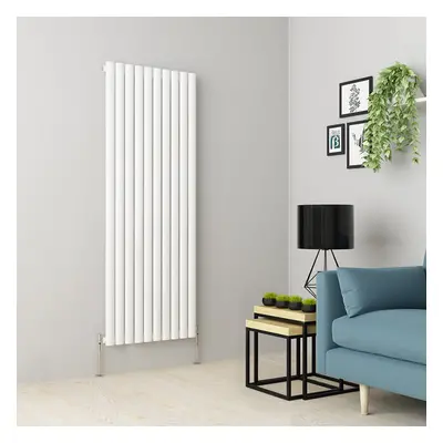 (1600 x 591mm Single, White) Oval Tube Designer Radiator