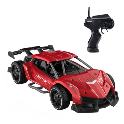 (Red, Three Batteries) Alloy 1/24 Scale Km/h mins Electric Vehicle RC Drag Cars Super Cars Large