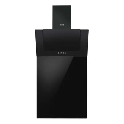 Baridi 60cm Angled Chimney Cooker Hood with Carbon Filters & Splashback, LED Lamp, Black - DH210