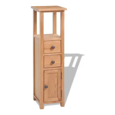 vidaXL Solid Oak Wood Corner Cabinet Brown Bathroom Shelf Cupboard Tower Unit