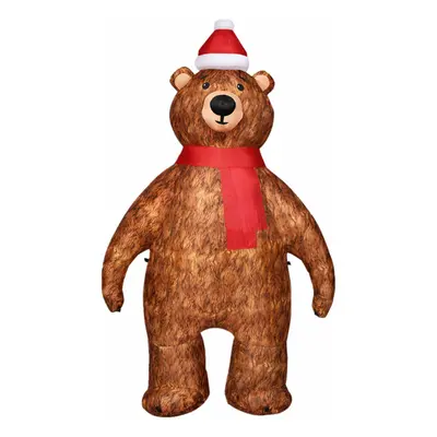 220cm Inflatable Christmas Bear Built-in LED Lights Xmas Decoration In/Outdoor