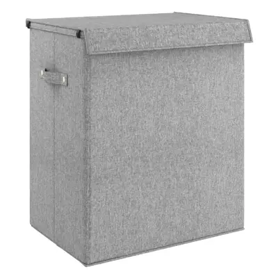 (51 x 34.5 x cm) vidaXL Foldable Laundry Hamper Grey Faux Linen Fabric Sorter Bin Multi Sizes