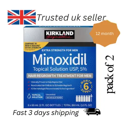 12 Months Kirkland Minoxidil 5%, Mens Hair Loss Treatment New packaging