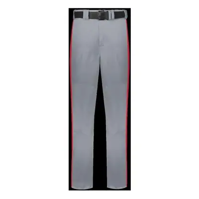 Russell R14DBM.B9T.M Adult Piped Change Up Baseball Pant, Baseball Gray & True Red - Medium