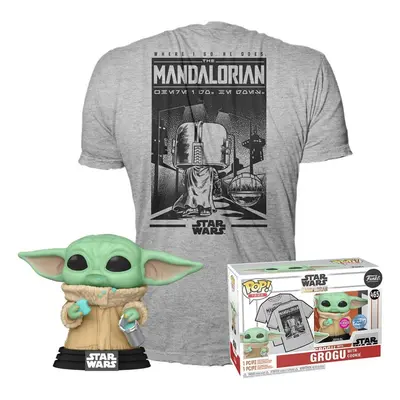 Funko Pop! & Tee: The Mandalorian - Grogu with Cookies