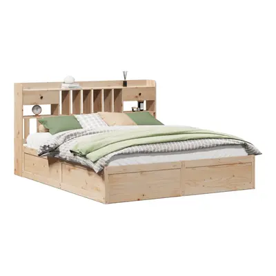 (natural, x cm) vidaXL Bed Frame without Mattress Solid Wood Pine