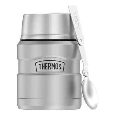 THERMOS Stainless King Vacuum-Insulated Food Jar with Spoon, Ounce, Matte Steel