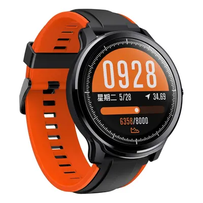 (Orange) 1.3 inch Full Touch Screen Heart Rate Blood Oxygen Monitor Customized Watch Face Multi-