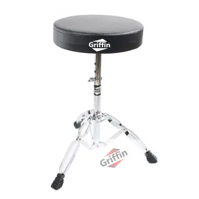 Griffin Drum Throne Stand Padded Drummers Seat Comfortable Drum Set P