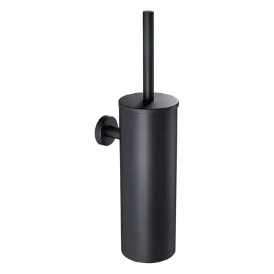 Black Wall Hung Toilet Brush With Brush Holder, Toilet Brush With Antibacterial Brush Holder