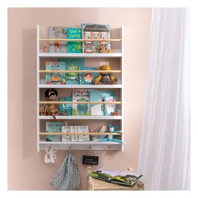 (Elene Display Wide & Large Shelf Bookcase Wall Mounted & Coathooks) Elene Display Shelf Bookcas