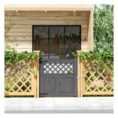 (90*90cm) Rhombus Garden Wood Fence Gate, Grey