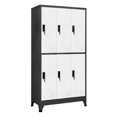 vidaXL Locker Cabinet Anthracite and White Steel Office Storage Locker Cabinet