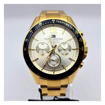 TOMMY HILFIGER LUKE WHITE & GOLD STAINLESS STEEL MEN'S WATCH