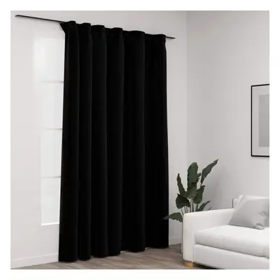 vidaXL Linen-Look Blackout Curtains with Hooks Black 290x245 cm