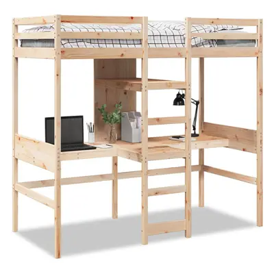 (natural, x cm) vidaXL Loft Bed Frame without Mattress Children's Bunk Bed Solid Wood Pine