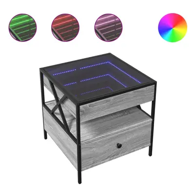 (grey sonoma, x x cm) vidaXL Coffee Table with Infinity LED Hallway Accent End Table Side Table