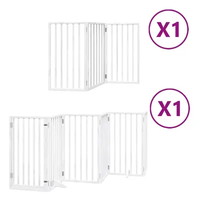 (white, x x cm/ pcs) vidaXL Dog Gate with Door Foldable Dog Fence Dog Door Pet Gate Poplar Wood