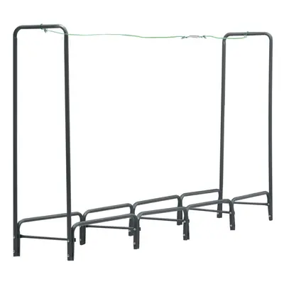 vidaXL Firewood Rack Anthracite Steel Log Holders Stacker Organiser Shelf Unit