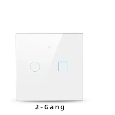 (White-2 Way) Smart Wall Light Switch LCD Touch Screen Tuya WiFi And 433Mhz Universal Remote Con