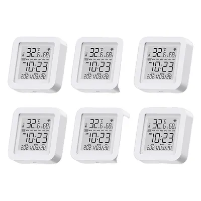 (6Pcs) WIFI Wireless Temperature And Humidity Sensor Indoor Smart Digital Display Electronic The