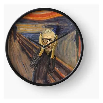 (The Goldblum Scream - Edvard Munch Fine art =5069) Wall Clock Inch Funny Mantel & Tabletop Art 