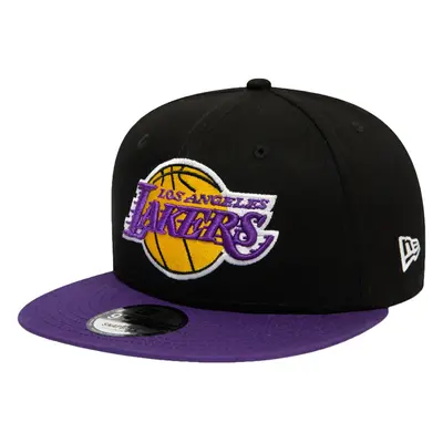 (M/L, Black) New Era LA Lakers 9FIFTY Stretch Flat Visor Snapback Cap Hat - Black